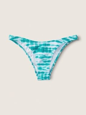 NWT PINK Victoria's Secret White Bikini Bottom with Turquoise Trim